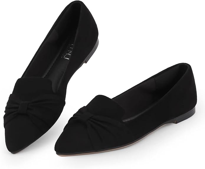 MUSSHOE Flat Shoes for Women - Comfortable Pointed Toe Slip-ons