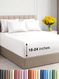 Extra Deep Queen Sheet Set Antique White - 6 Piece Deep Fit