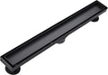 Linear Shower Floor Drain Black 24 in - Deep Slope Tile-In Drain