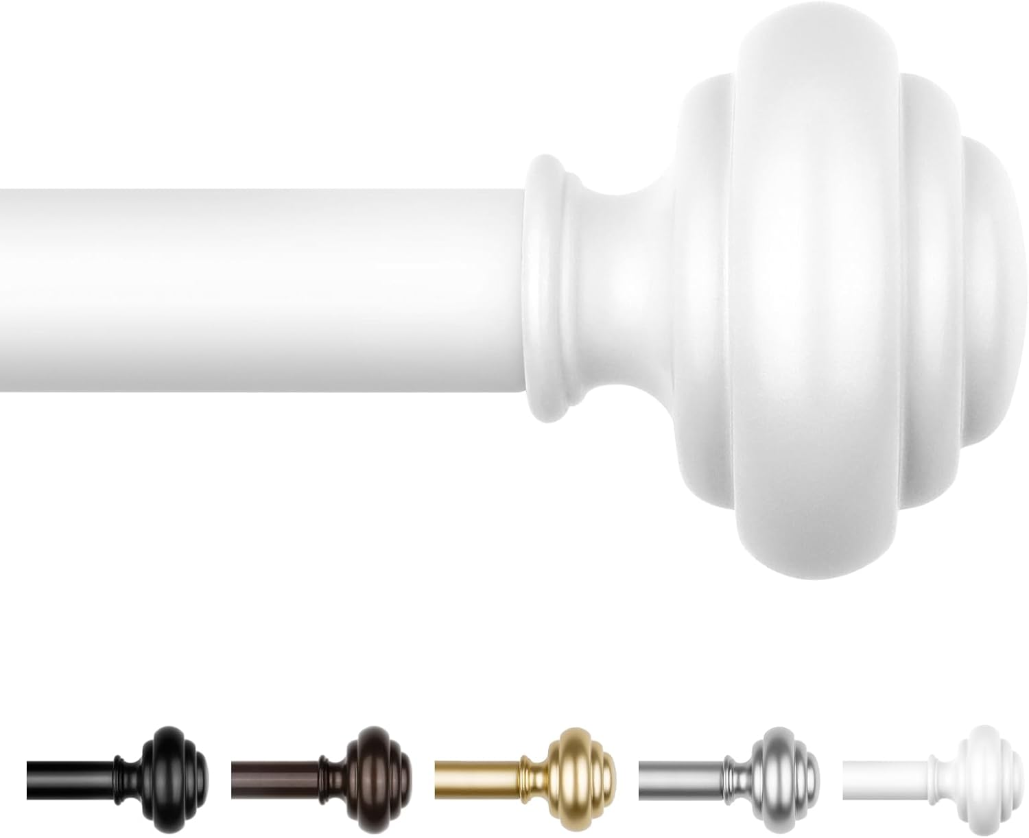 KAMANINA Adjustable Curtain Rods for Windows 72 to 144 Inches