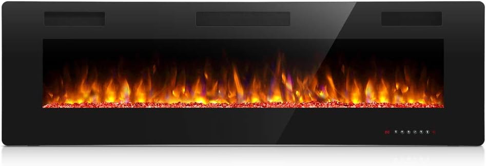 42 Inch Electric Fireplace with Multicolor Flame and Timer Control