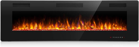 42 Inch Electric Fireplace with Multicolor Flame and Timer Control