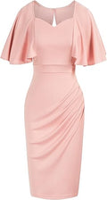 GRACE KARIN Women 3/4 Ruffle Sleeve Slim Fit Business