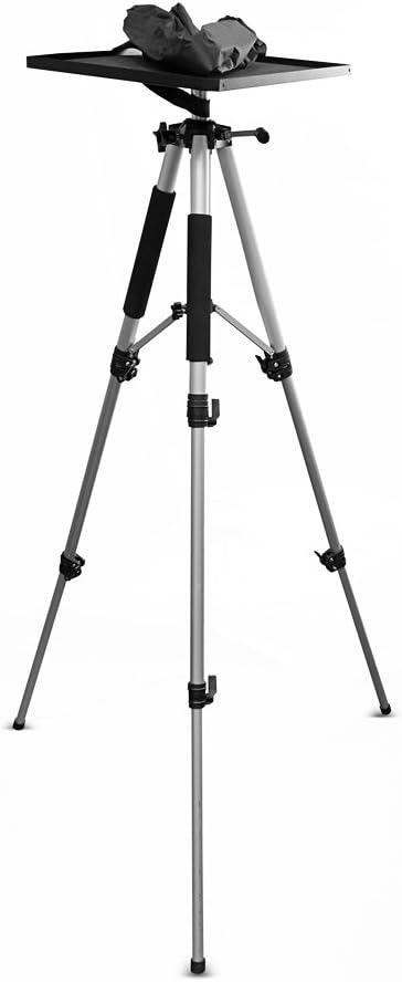 Adjustable Video Projector Stand, Rotating Base, Tripod Legs, Travel Bag - Pyle