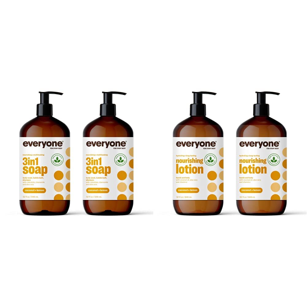 Everyone 3-in-1 Soap and Lotion Bundle - Coconut and Lemon