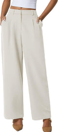 Wide Leg Dress Pants for Women High Waisted - Wrinkle (Style WF7Y)