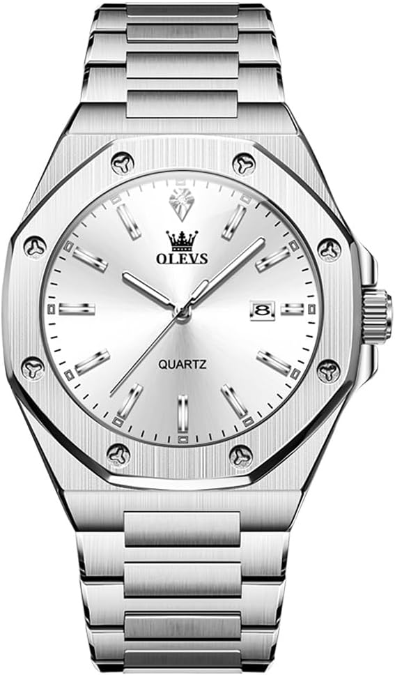 Octagonal Stainless Steel Luxury Watch - Luminous