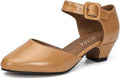 Women's Closed Toe Low Chunky Heel Pumps - Comfortable 4CM Low Heel