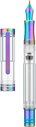Asvine V200 Titanium Vacuum Filling Fountain Pen - Rainbow Medium