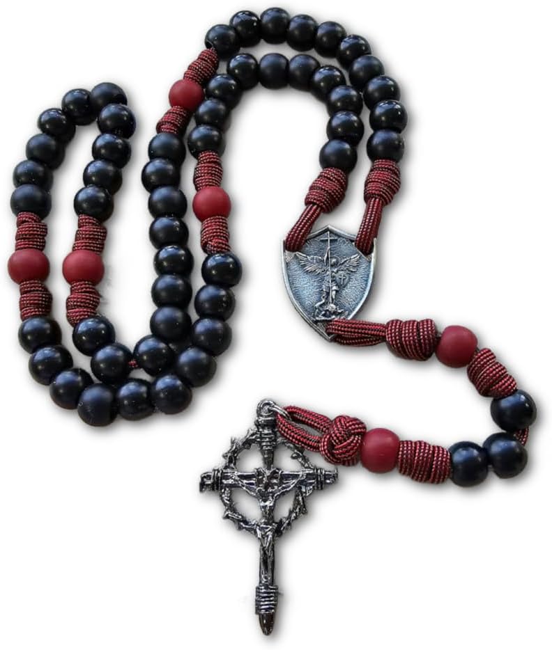 Rugged Rosaries Handmade Paracord Rosary with Shield Medal