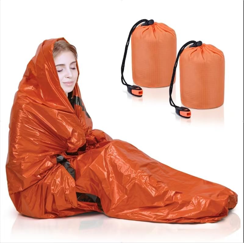 Waterproof Thermal Survival Bags x2: Camping Must-Have