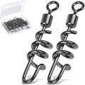 AMYSPORTS Corkscrew Snap Swivels for Fishing - Smooth 360 Rotation