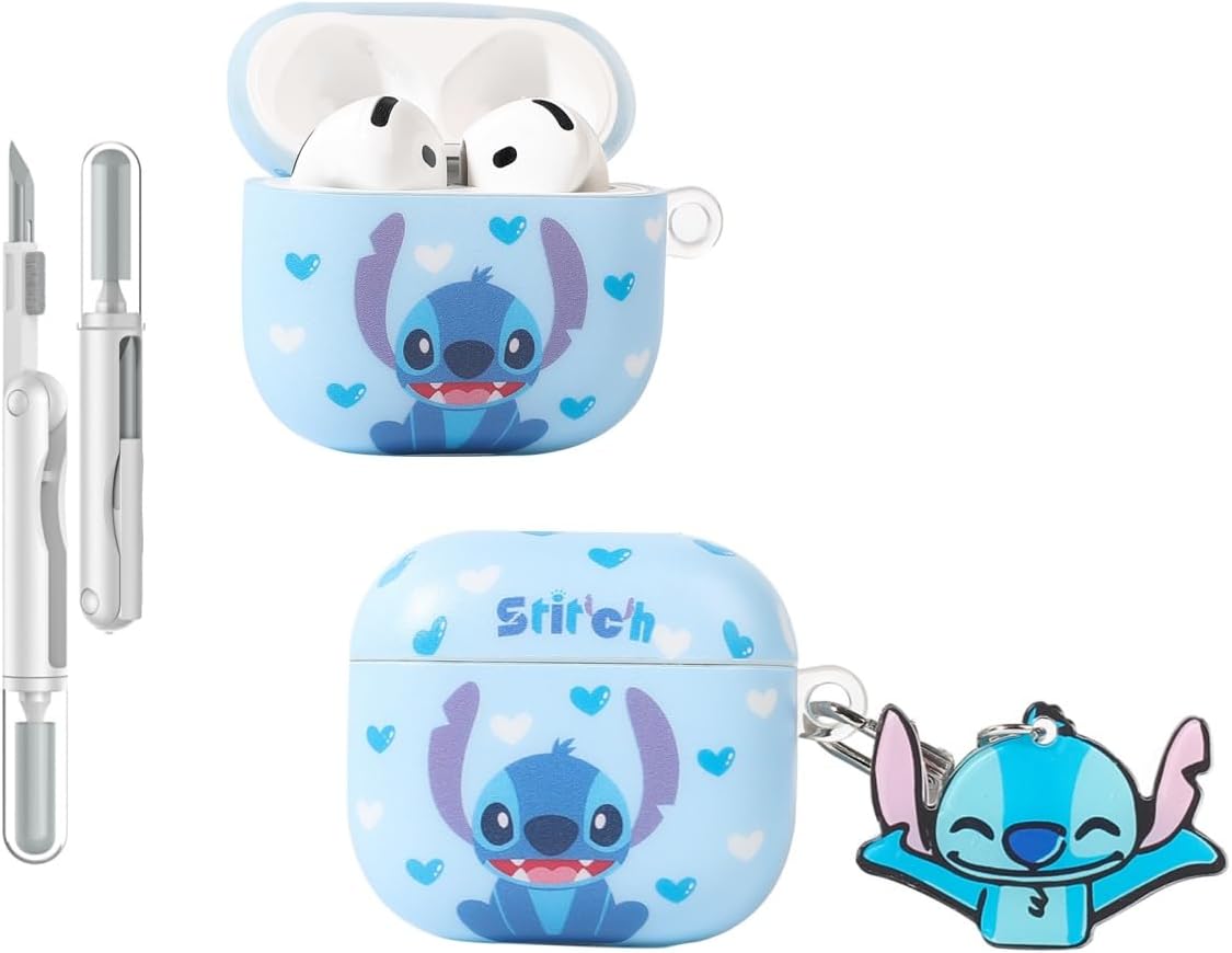 Blue Stitch Airpods 4 Case + Cleaner Kit 
