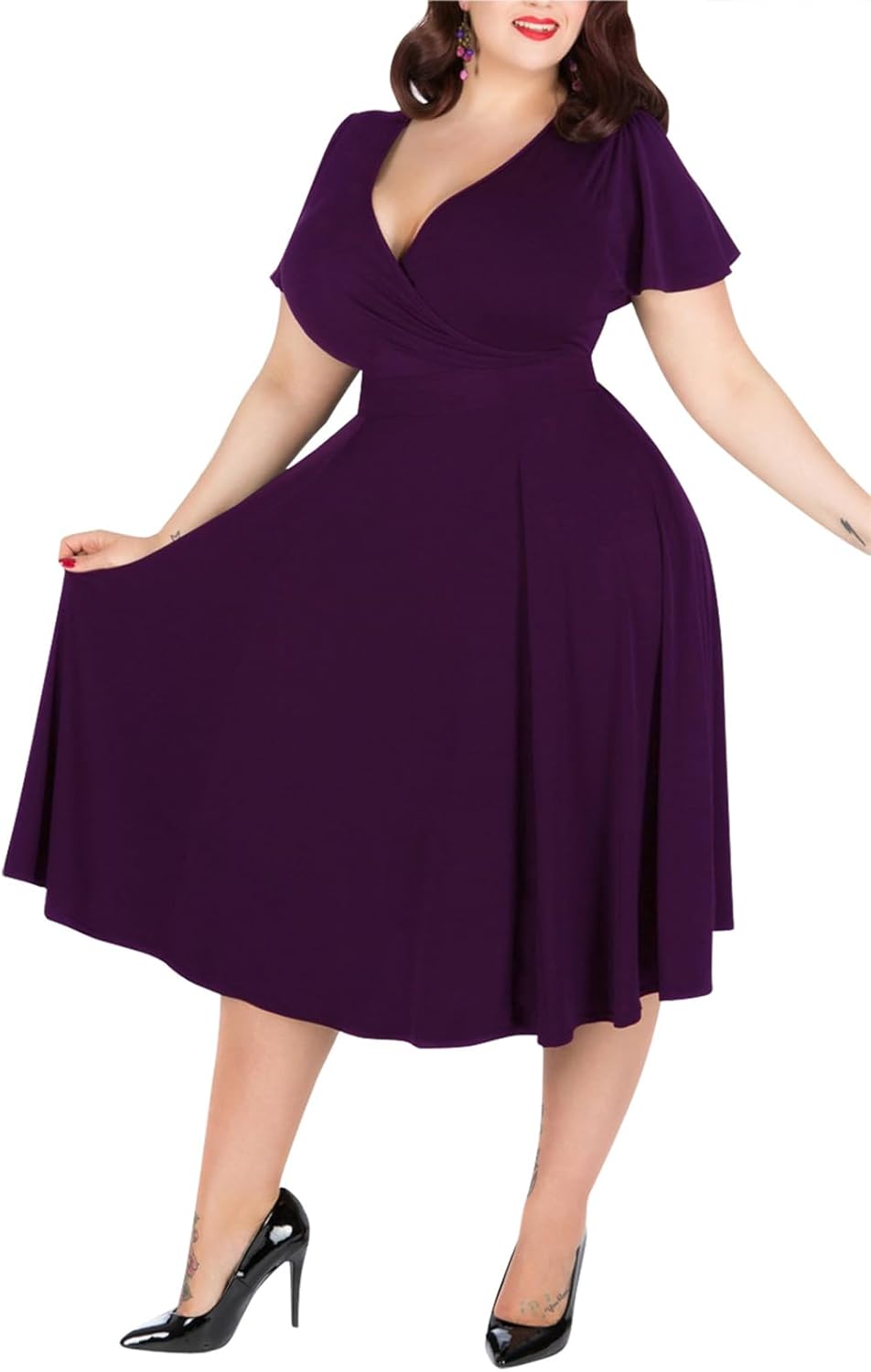Nemidor Plus Size Dresses for Curvy Women with Pockets
