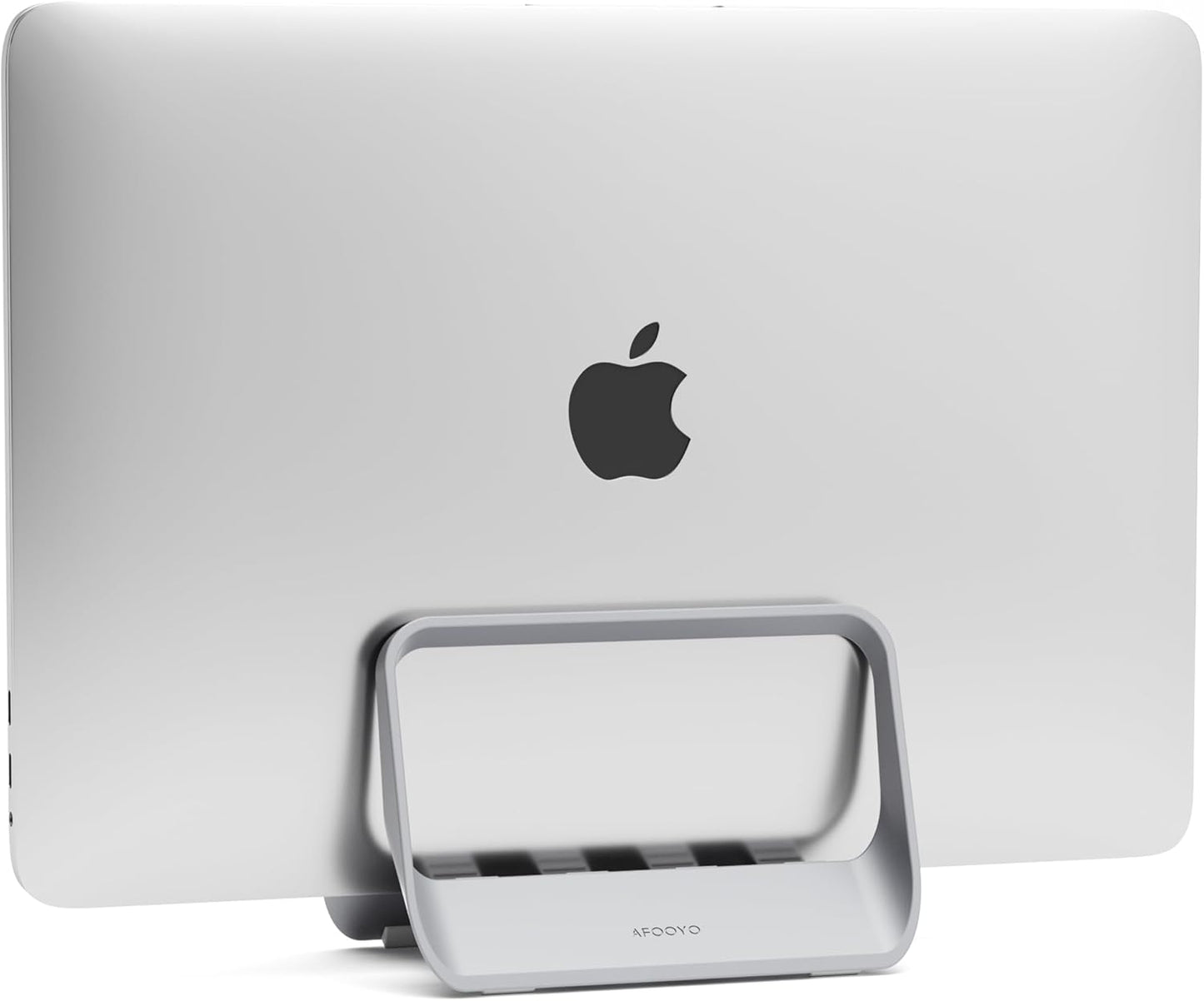 Space-Saving Vertical Laptop Stand | Gravity Locking Holder | Gray