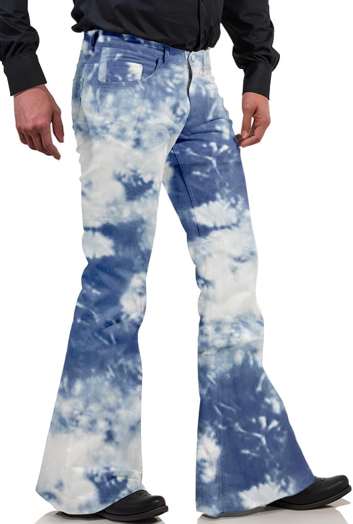 70s Disco Pants for Men - Vintage Denim Bell Bottom Jeans