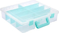 Clear Plastic Dividing Storage Box with 8 Compartments - Portable