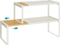 Spice Racks Expandable Cupboard Shelf Organizer - Space-Saving Bamboo