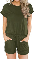 ANRABESS Women's Summer Crewneck Casual Loose Jumpsuit with Pockets
