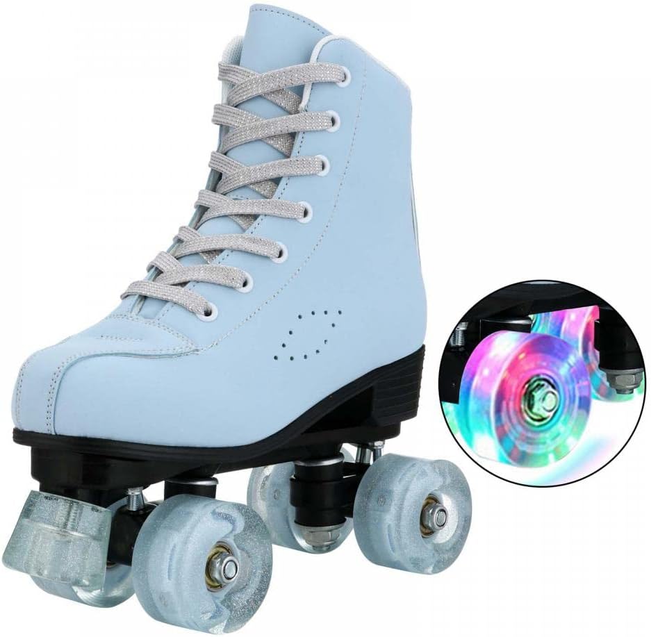 XUDREZ Sky Blue Classic High-top Roller Skates for Beginners