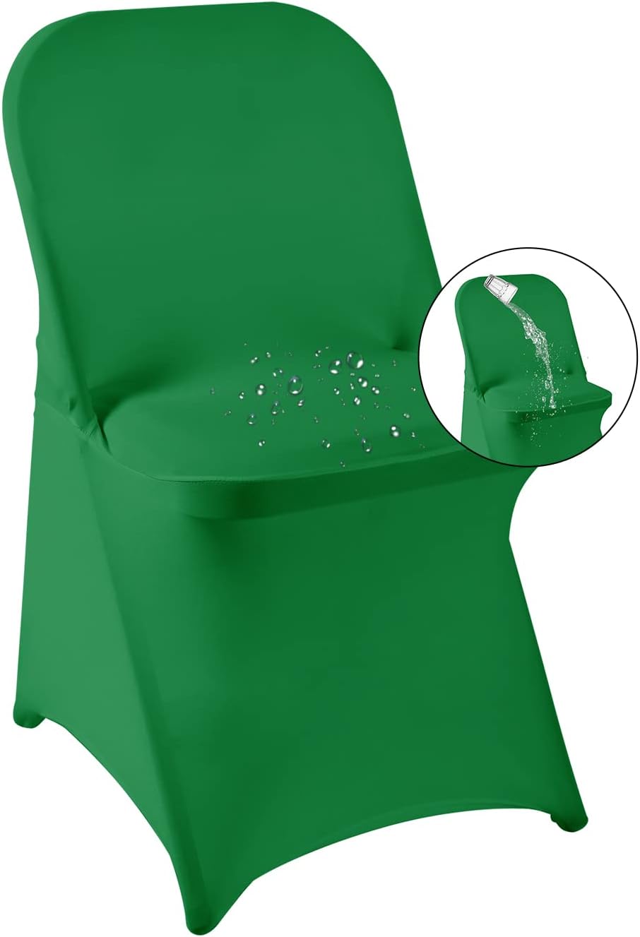 20 Pack Emerald Spandex Folding Waterproof Chair Covers for Events