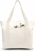 TOPDesign 6-Pack Canvas Tote Bags for Grocery and Daily Use