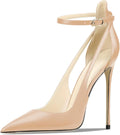 Women's Pointed-Toe Strappy High-Heeled Pumps - Sleek 10cm