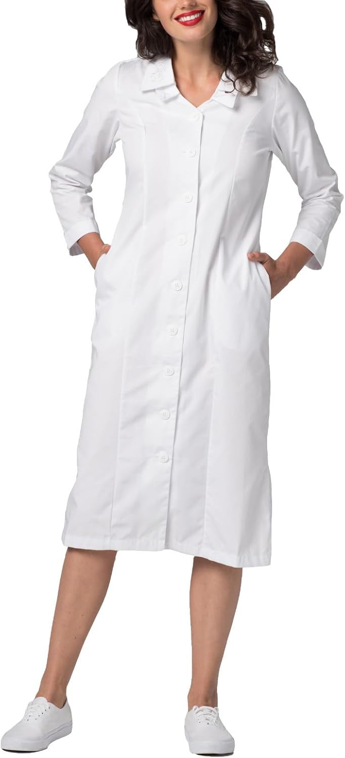 Adar Universal Scrub Dress for Women - Embroided Collar Style