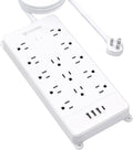 Surge Protector Power Strip 10 ft Cord - 13 Outlets + USB C Ports