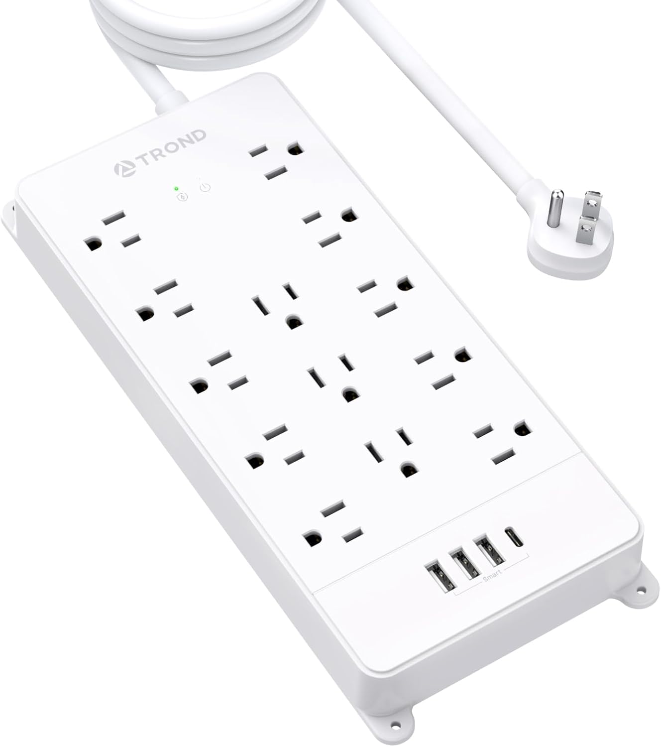 TROND Surge Protector Power Strip with 10 ft Cord and USB Ports
