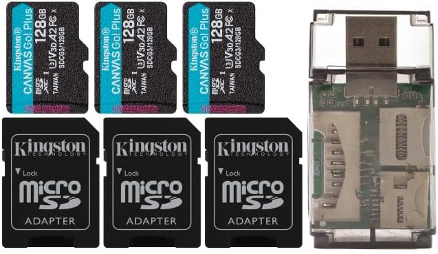 Kingston 128GB MicroSDXC Canvas Go Plus Memory Card Bundle