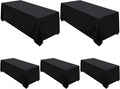 Surmente 5 Pack Black Tablecloth 90 x 132 in Rectangular - Event Ready