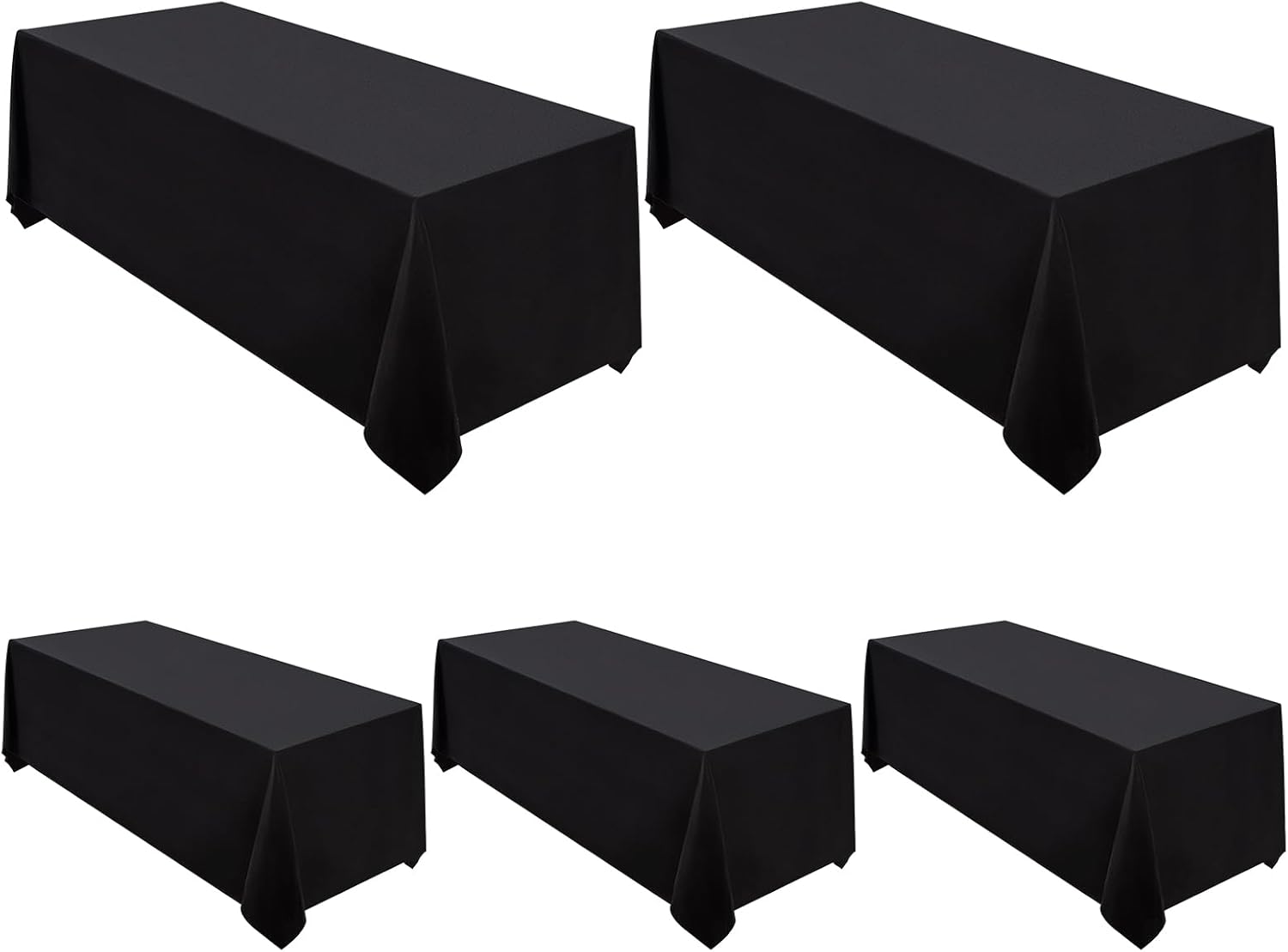 Premium Black Tablecloth 90 x 132-inch for Weddings and Events