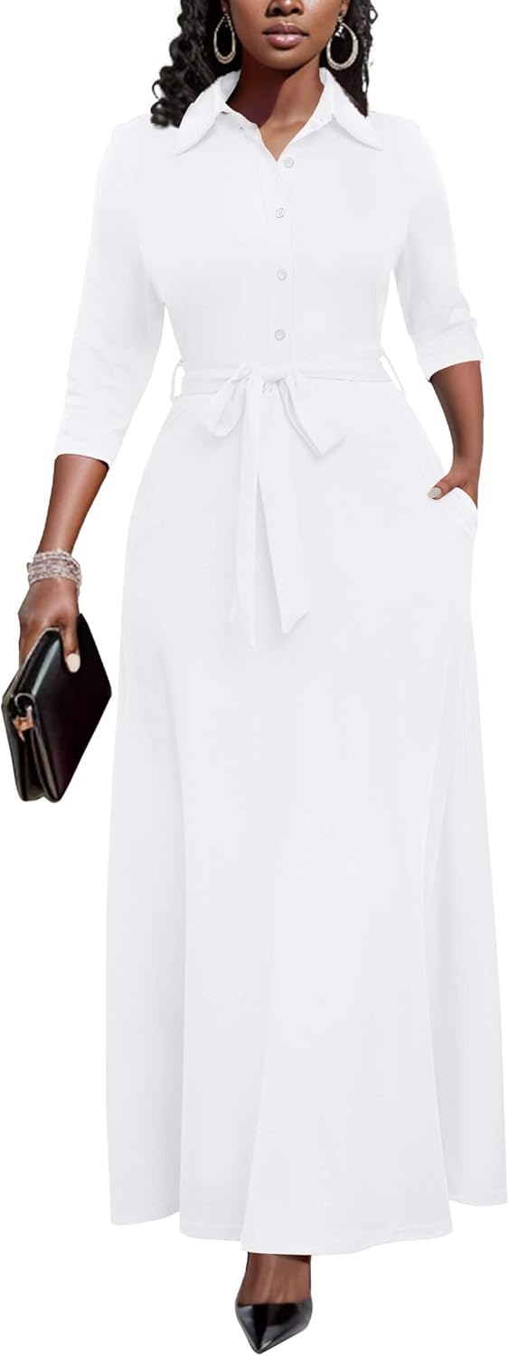 Runwind Women Church Maxi Dresses for Casual and Office Wear