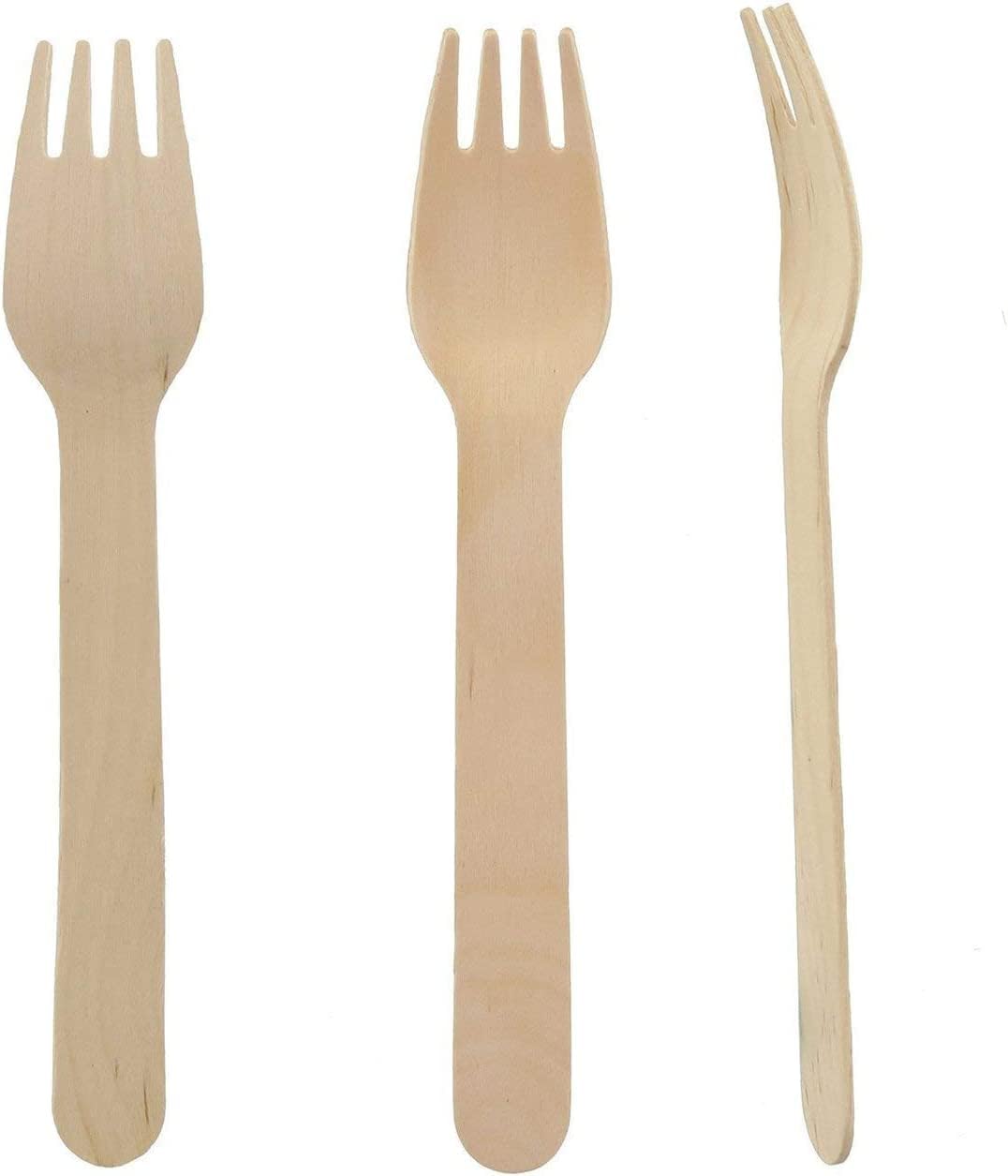 Perfect Stix Disposable Wooden Forks - Eco Friendly 6in Birchwood