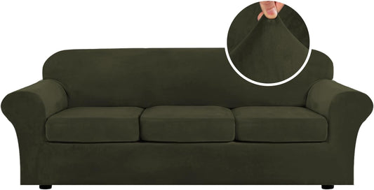 H.VERSAILTEX High Stretch Velvet Sofa Slipcover for Large Couches