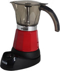 Imusa 6 or 3cup Electric Espresso Maker, Red - Compact Moka