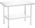 All-Stainless Steel Prep Table 30 x 48 in - Heavy-Duty Prep Workbench