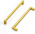 Ravinte Solid Gold Cabinet Handles 10 Pack - Slim Brushed Brass Pulls