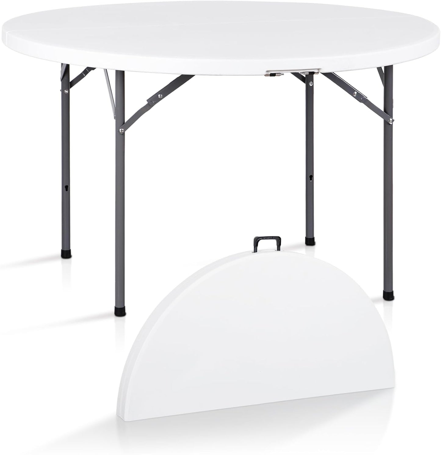 Portable 4 Foot Round Folding Card Table for Indoor Outdoor Use