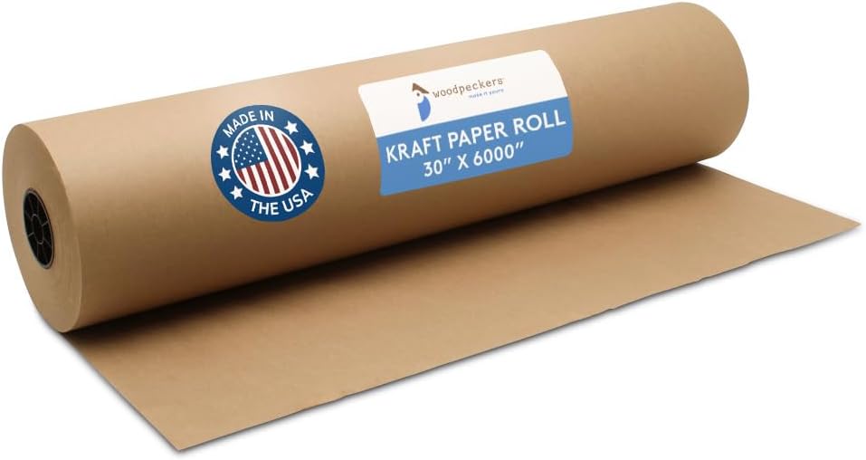 Woodpeckers Brown Kraft Paper Roll for Eco-Friendly Wrapping