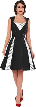 KILLREAL Women's Polka Dot Retro Vintage Cocktail Party Swing Dress