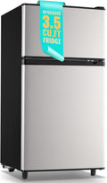 WANAI Small Refrigerator with Freezer 3.5 Cu.Ft - Compact Double Door
