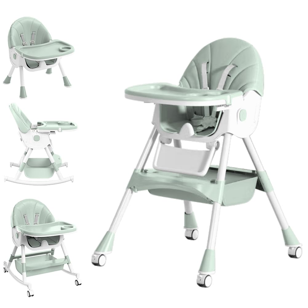 5-in-1 Baby High Chair with Recline & Fold, Travel-Friendly