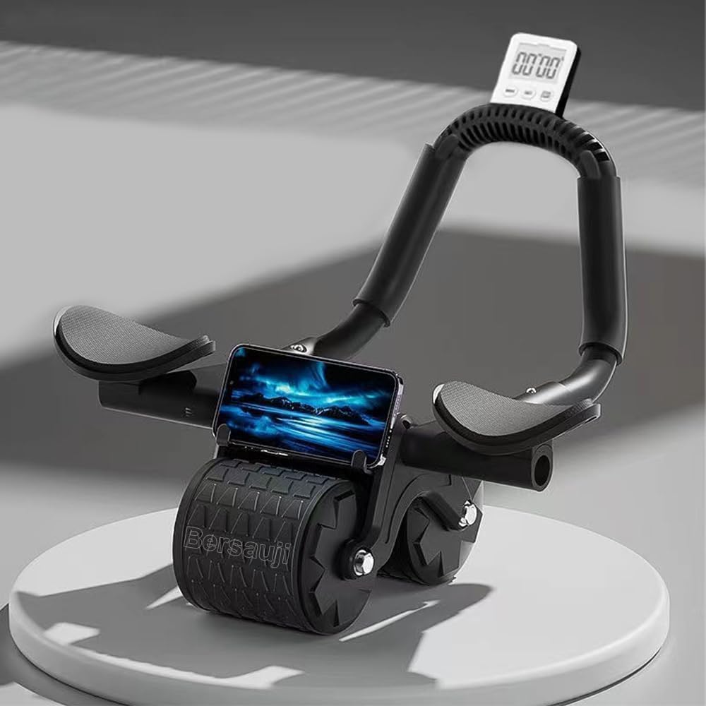 2025 New Ab Roller Wheel with Timer & Knee Mat for Core Strength
