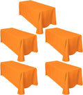 LTC LINENS 5-Pack 90 in x 132 in Orange Rectangular Tablecloths