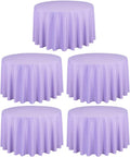 LTC LINENS 5 Pack 108 in Round Tablecloths Lavender - Floor Length