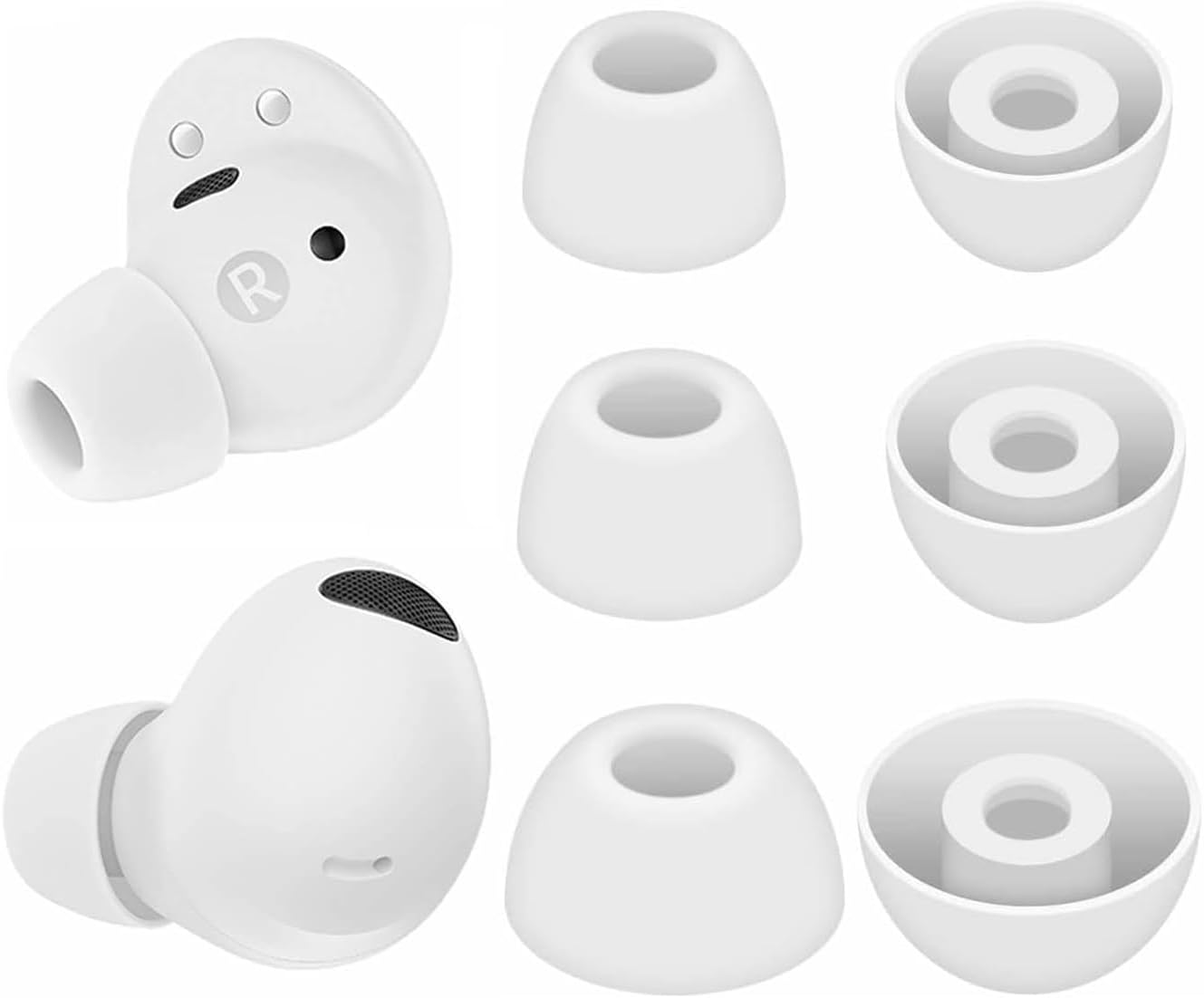 Enhanced Comfort & Fit for Galaxy Buds 2 Pro - 3 Sizes White 