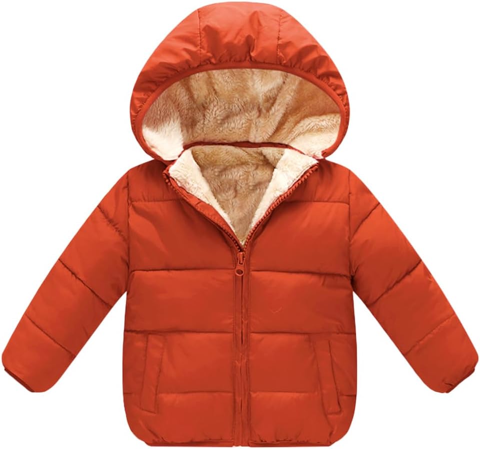 Baby Girls Boys Winter Fleece Jackets Hooded Toddler Coat