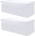 Spandex Tablecloth 2 Pack for 6FT Rectangle Tables - Fitted Waterproof